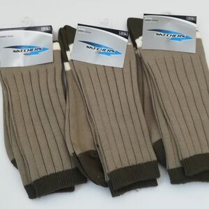 Skechers Men's Crew Socks in Olive and Tan - 3 Pack